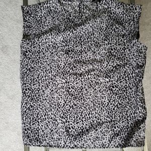 Leopard print black blouse, size large